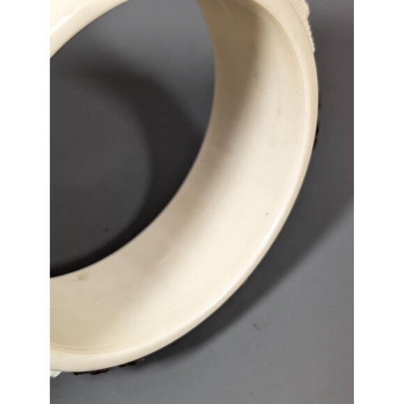 Vintage Sarah Coventry Rose Lucite Bangle Bracelet Faux Amber Cream 8.5" - Picture 9 of 13